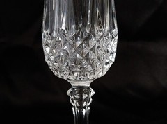 Crystal Champagne Wine Flute Diamond Ribbed Pattern Vintage