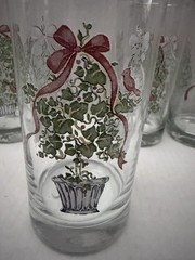 Vntg. CALLAWAY HOLIDAY Corelle Corning Beverage Glasses 16 Oz. 7 Glasses