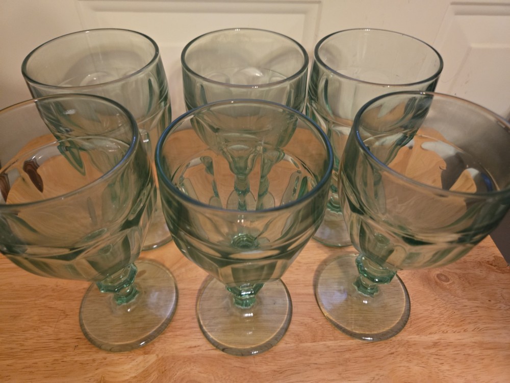 6 Spanish Green Gibraltar Duratuff By The Libbey Glass CO. 10 Oz