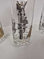 Rare Vintage Libbey MCM Georges Briard Highball Black Gold Barware Atomic Era