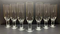 Vintage Set Of 7 Bohemia Crystal Hand Made Czech Republic Beer Glasses 9″