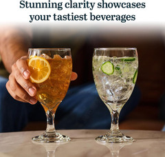 Libbey Classic Glass Goblets Set of 12, Stemmed Water & Tea Glasses | 16.25 oz C