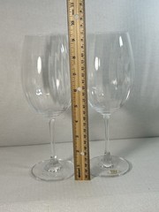 Set of 2 Crystal Clear Long Stem Wine Drinking Goblet Glasses Made in Austria