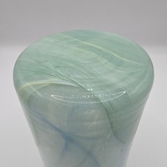 4.25″ Murano Hand Blown Tumbler Drinking Glass White Green Blue Made in Italy