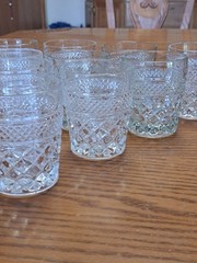 Anchor Hocking Wexford Old Fashioned Rock Glasses Diamond Glass VTG Set of 12