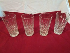 Gorham King Edward Highball Crystal Glasses with Textured Foot – Set of 4