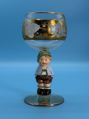 Vintage Goebel Hummel Figural Stem Wine Glasses Set Of 6 Western Germany!