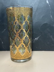Culver Valencia 12 oz. Highball Glass – 22K Gold Gilding Green Diamond – 1 MCM