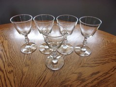 Liquor Cocktail Georgian Wine Blown Crystal Knob Stem 4 Oz – Set of 5