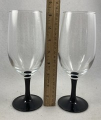 Luminarc Domino Signature Black Iced Tea Glasses 8.2in Discontinued Set of 4