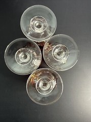LANCASTER-COLONY CRANBERRY CROWN THUMBPRINT Flash WATER GOBLETS Set/4 EXCELLENT