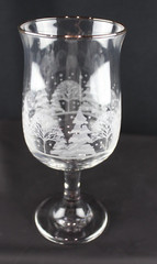 6 Arbys White Pines Tree Scene Wine Goblets Glasses Christmas Libbey Winter