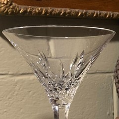 2 Waterford Crystal 14 Ounce Lismore Oversized 7 3/4″ Martini Glasses – Pristine