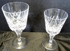 11 Piece Crystal Stemware Criss Cross Design Faceted Stems