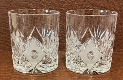 NEIMAN MARCUS ~ VINTAGE RUSSIAN CUT CRYSTAL OLD FASHION GLASSES ~ 8 OZ.
