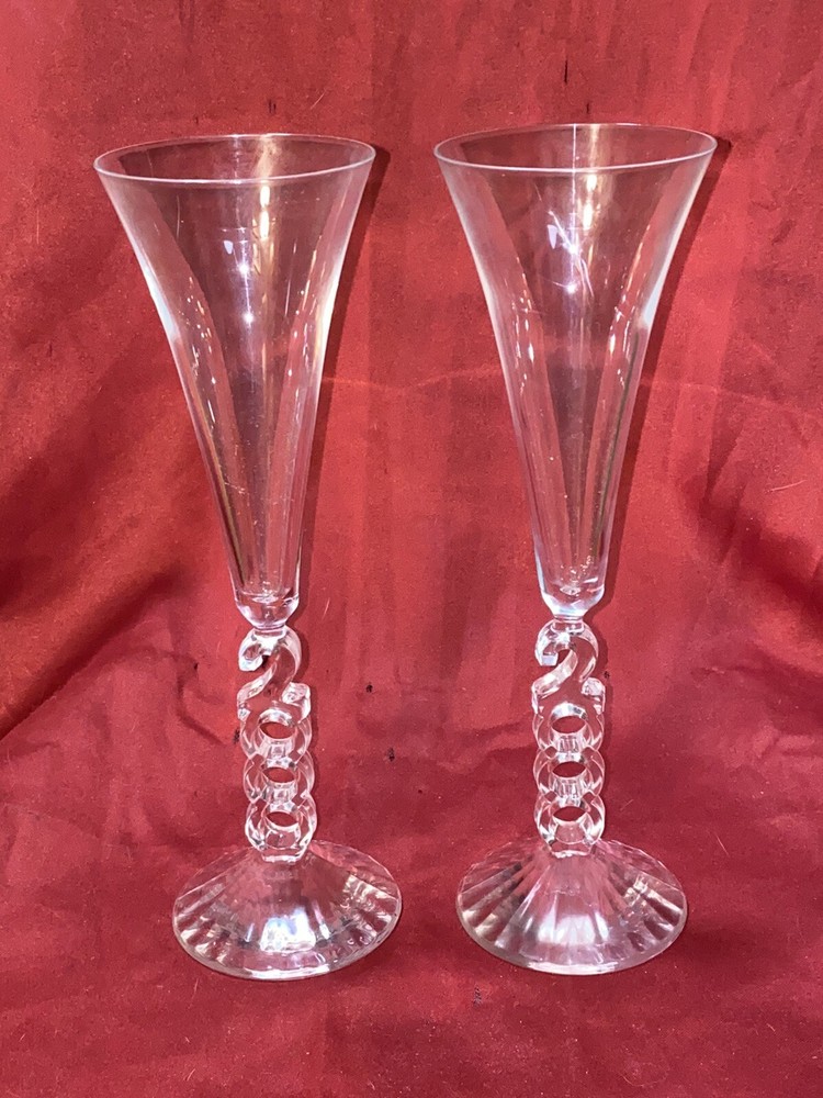 «Crystal D’Arques» France Millennium «2000» Champaign Tall Glasses