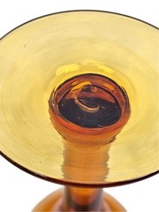 Vintage Mid Century Hand Blown Amber Glass Wine Water Goblet | 12 Ounce | 8.5″H