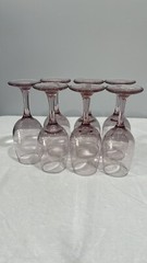 Libbey Mauve Light pink purple wine water glasses 8 Oz vintage 90s set of 7