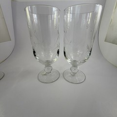 Lot (4) No 3601 Princess House Moderna Crystal Pedestal Clear Stem Glasses New
