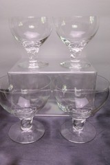 Brodegaard Greta 4 Crystal Tall Sherbet Dessert Cocktail Twisted Stem 3 7/8 «