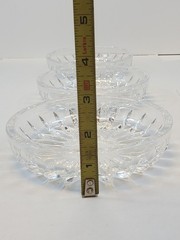 3 Crystal Candy Dishes Diamond Cut Pattern Beautiful Design