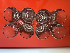 Carlos Moretti Italy 1980s Weighted Highball Glasses Set of Eight (8) Retro Bar