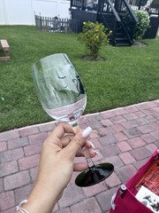 2 Halloween Decorated Clear Glass Wine Glass and 2 glass cup