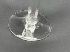 Vintage Etched Crystal Cordial Glasses Floral Faceted Hexagon Stem Set of 4 READ