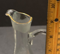 MCM Cordial Set Decanter & 5 Glasses Cut Etched Frosted & Gilt