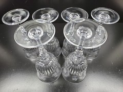 Rogaska Ivy (2) Goblets (4) Wine Glasses Set Vintage Elegant Cut Crystal Bar Lot