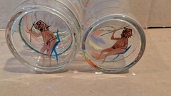 Vintage 1960’s Barware Glass Tumblers Measuring Drinking Game Glasses