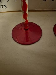 4 Vintage HUTSCHENREUTHER RUBINO Wine Stem Ruby Blood Red Twist Art Glass Blown