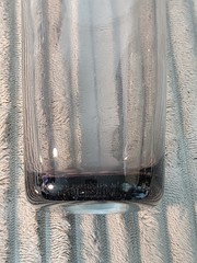 Hand Made Blown Air Bubbles Glass Tea Tumbler Lt Purple Artisan Drinking Heavy