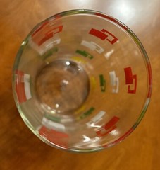 Anchor Hocking Retro/MCM Style Glass With Red, Yellow, White, Green Squares