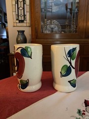 Purinton Pottery Set Of 2 Hand Painted 4 3/4” Apple Tumblers – Excellent