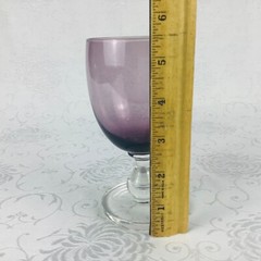 Dansk HANNA Amethyst (4) Wine Goblets 5.5” Clear Stem Discontinued Thick Base