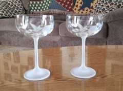 1990s Avon Hummingbird Collection 24% Lead Crystal Champagne Glasses – Set of 2