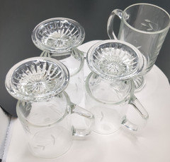 Vintage Princess House Heritage Etched Irish Coffee Mugs – Set of 4 – 5 5/8″ h