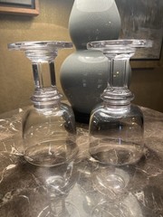 Two DANSK Carla Crystal WATER Glasses JHQ Rare Vintage 1970 – 1 Has Orig Sticker
