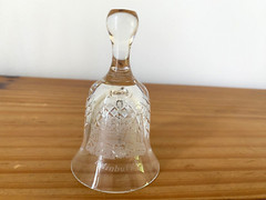 RARE Edinburgh Crystal Clear Dinner Bell 3.6″ Height and 2.2″ Diameter