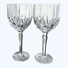 2 Waterford Marquis Brookside Wine Glasses 8.5″ EUC