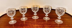 Vintage Crystal Liqueur Cordial Glasses Set Of 5 Mid Century. 4 Inches Tall.