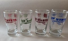 4 Eagle River WI Annual BEERFEST Glass Enamel Tumblers