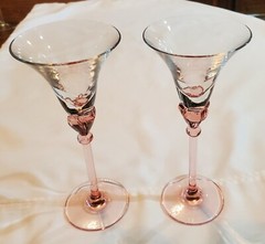 Martini/Cordial Glasses Set Of 2 Mikasa Belladonna Coral Tulip 6″ BARWARE