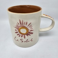 Anthorpologie + Hotel Magique Le Soleil Sunburst Coffee Mug Glass Brown Orange