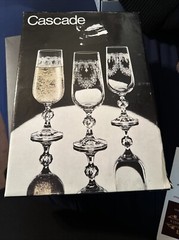 Cascade Fine Lead Crystal Champagne Bohemia etched Glasses ~ Set Of 6 New=CZECH