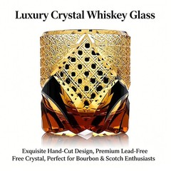 7oz Whiskey Glass Japanese Style Carved Crystal Glasses Edo Kiriko Hand Cut NEW