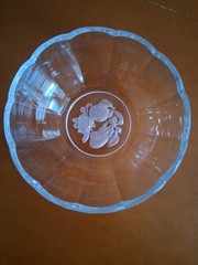 VAL ST.LAMBERT CRYSTAL BRUSSELS INTAGLIO FRUITS 6″ BOWL SIGNED
