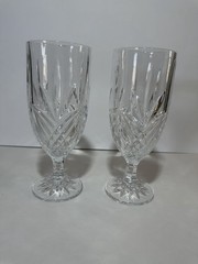 Godinger Shannon Dublin Crystal Iced Tea Water Goblets Heavy Fan Cut EUC