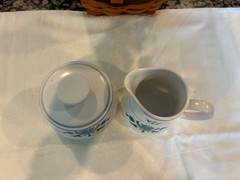 Noritake Progression Blue Haven Covered Sugar Bowl Creamer Set #9004 Japan